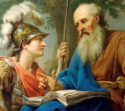 Alcibíades y Sócrates (detalle de un cuadro de Marcello Bacciarelli)